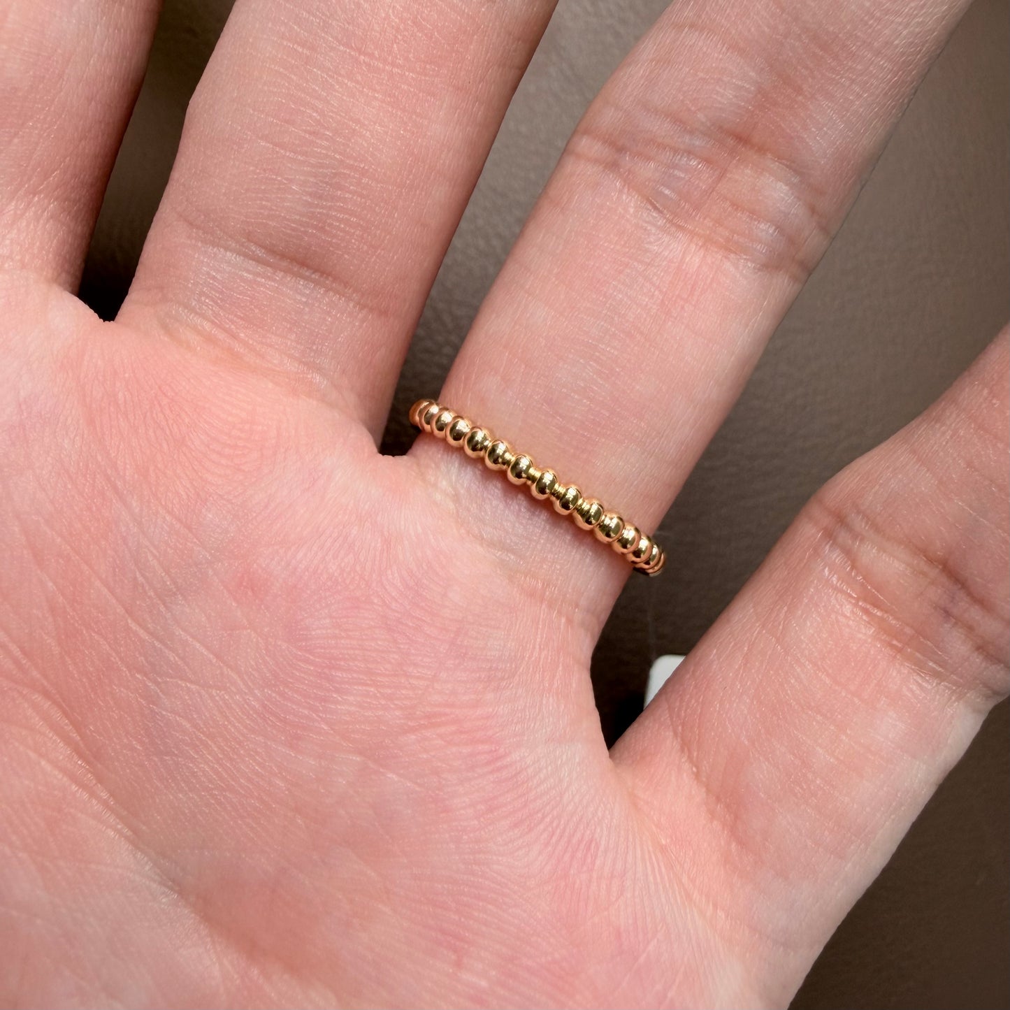 18K Yellow Gold Beaded Ring, Total Weight 1.79g