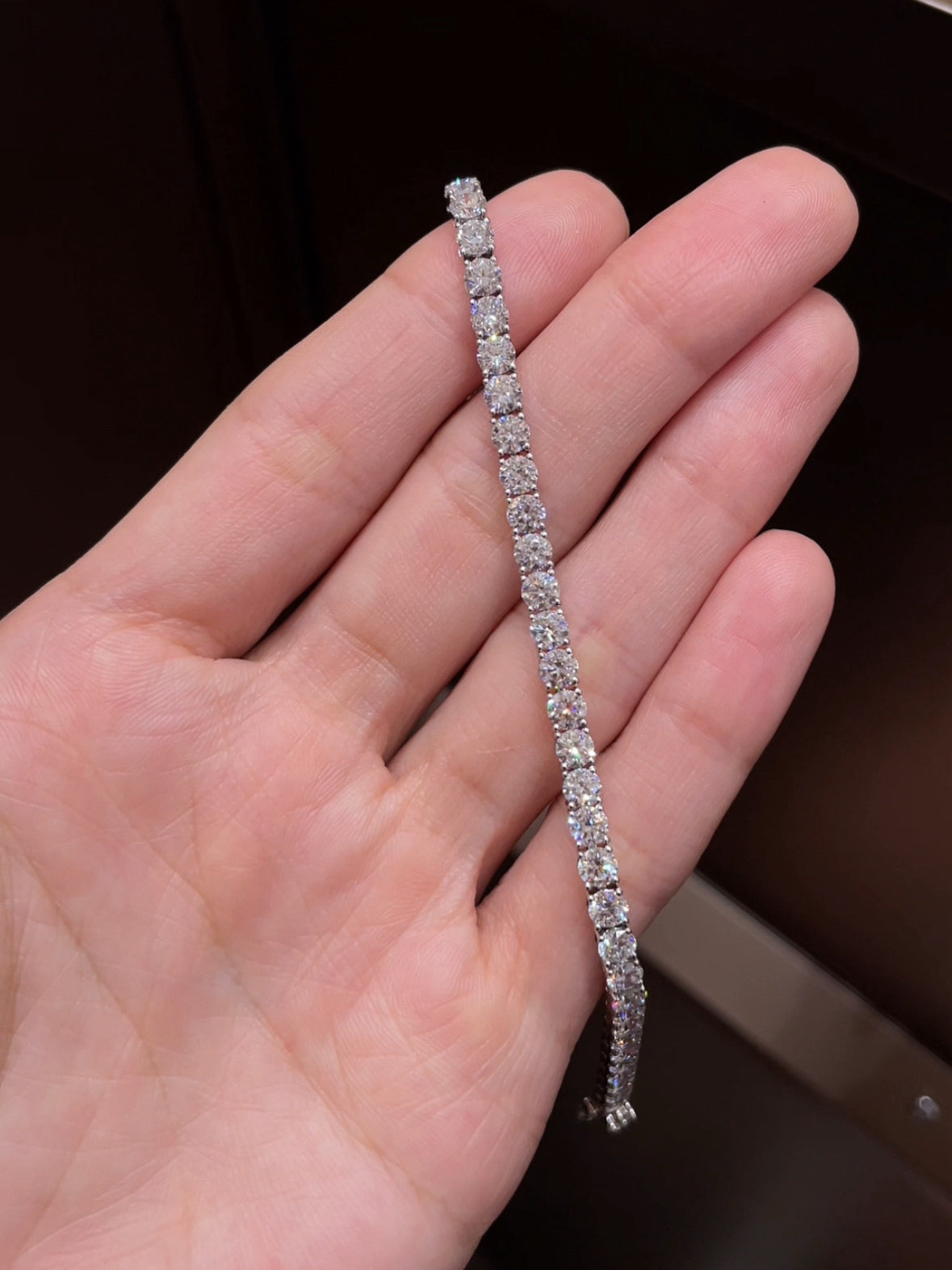18k Gold 7ct Lab-Grown Diamond Tennis Bracelet