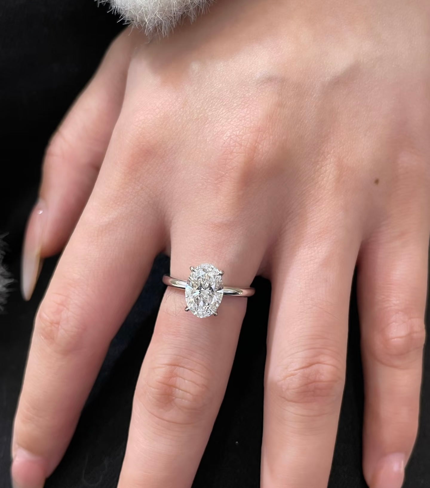 18k Gold 2ct Oval Lab-Grown Diamond The Alex Engagement Ring