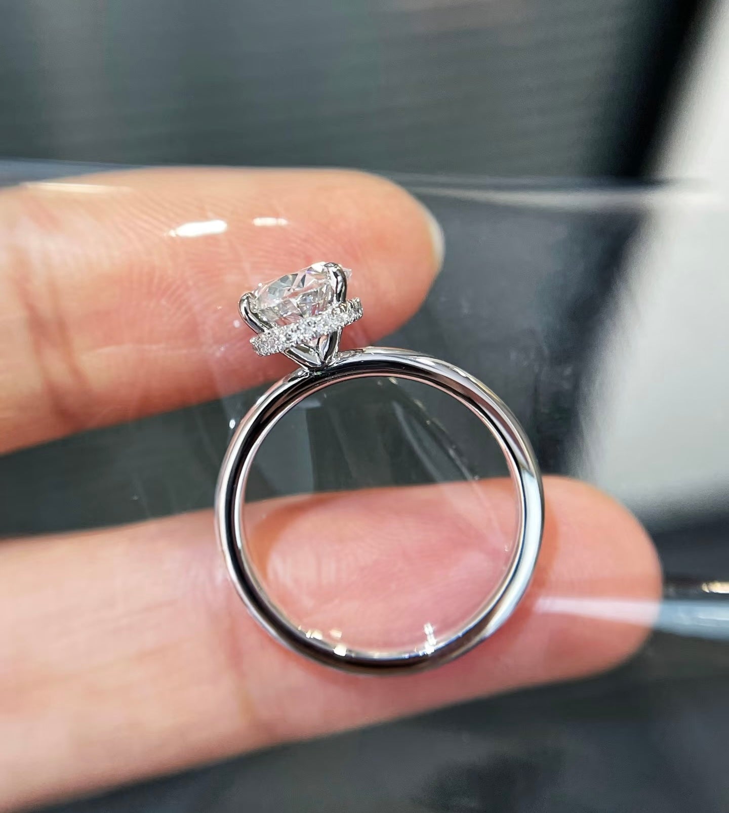 18k Gold 2ct Oval Lab-Grown Diamond The Alex Engagement Ring