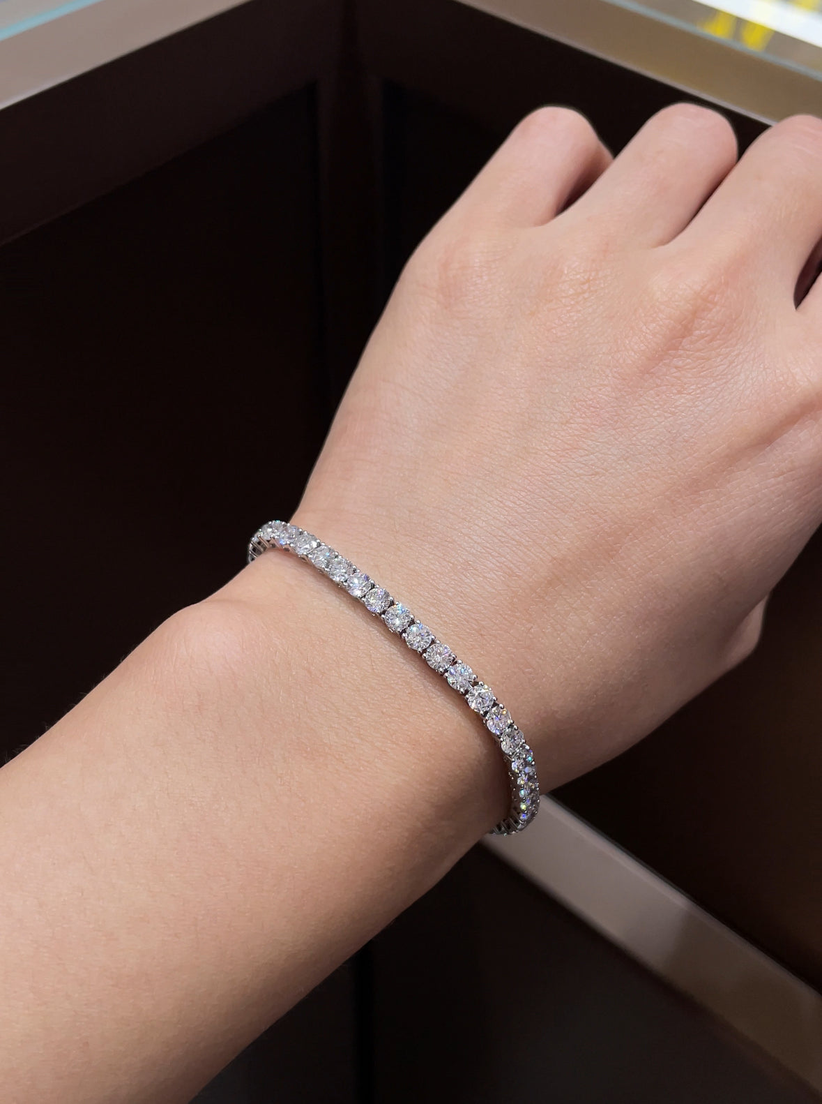 18k Gold 7ct Lab-Grown Diamond Tennis Bracelet