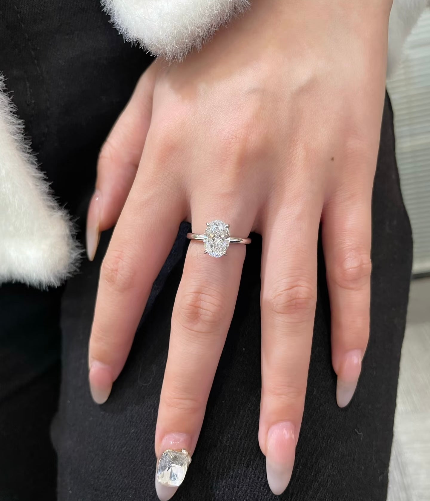 18k Gold 2ct Oval Lab-Grown Diamond The Alex Engagement Ring