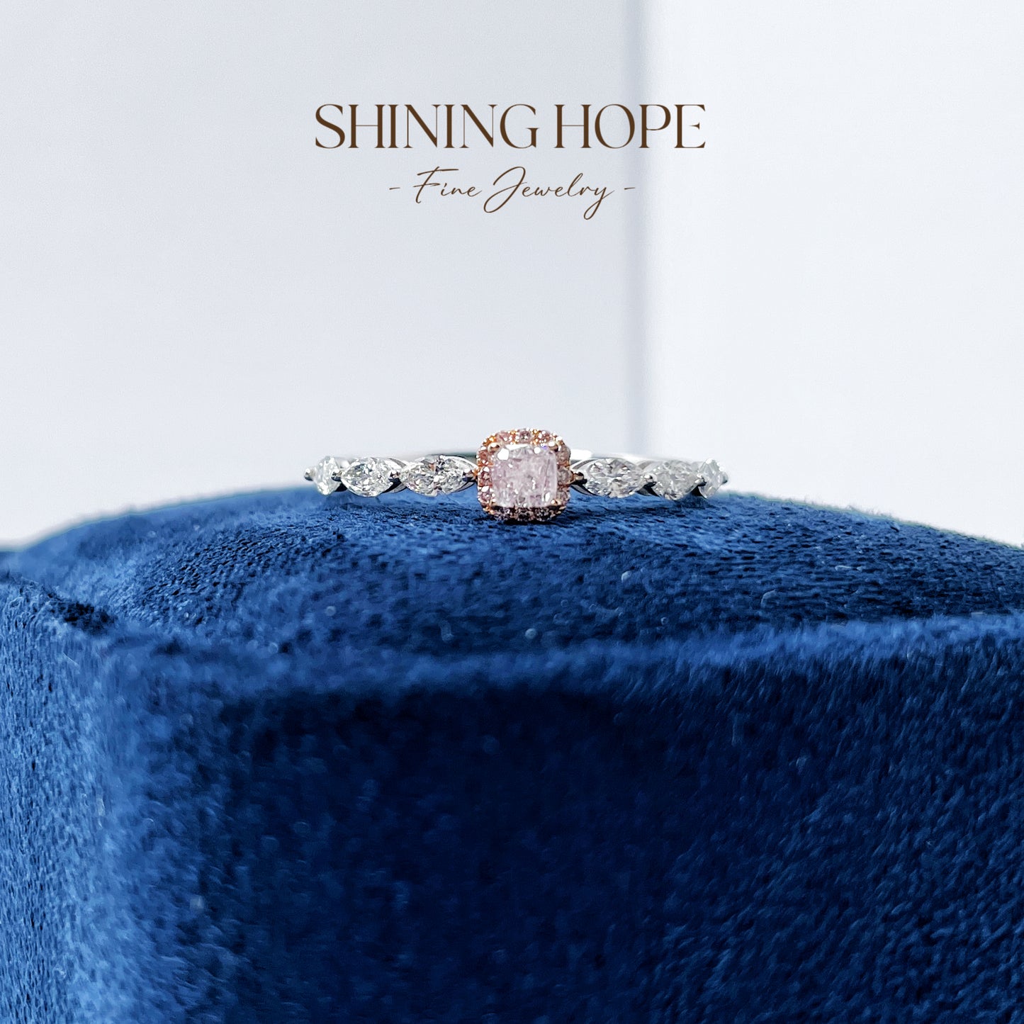 Pink Diamond Ring - Cushion Shape