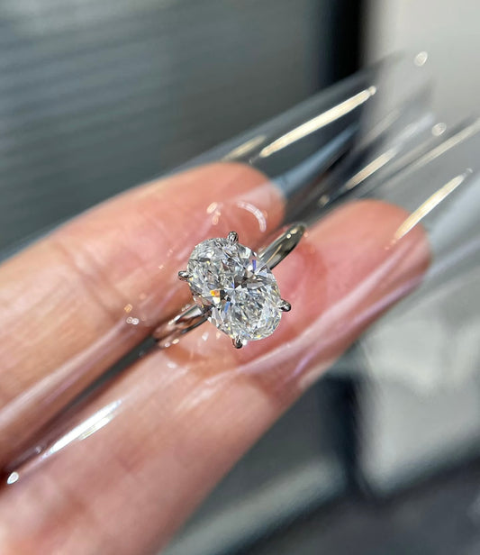 18k Gold 2ct Oval Lab-Grown Diamond The Alex Engagement Ring