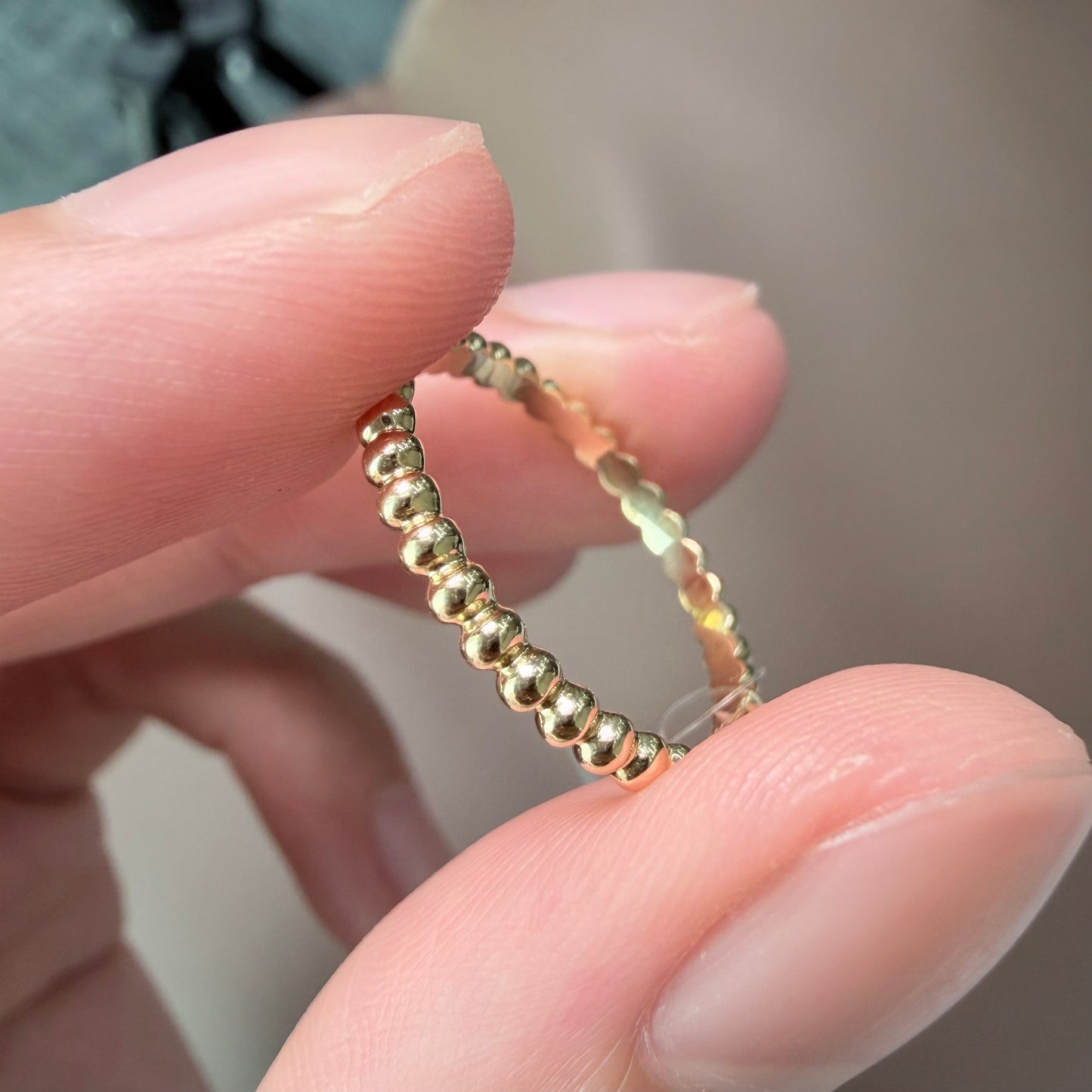 18K Yellow Gold Beaded Ring, Total Weight 1.79g