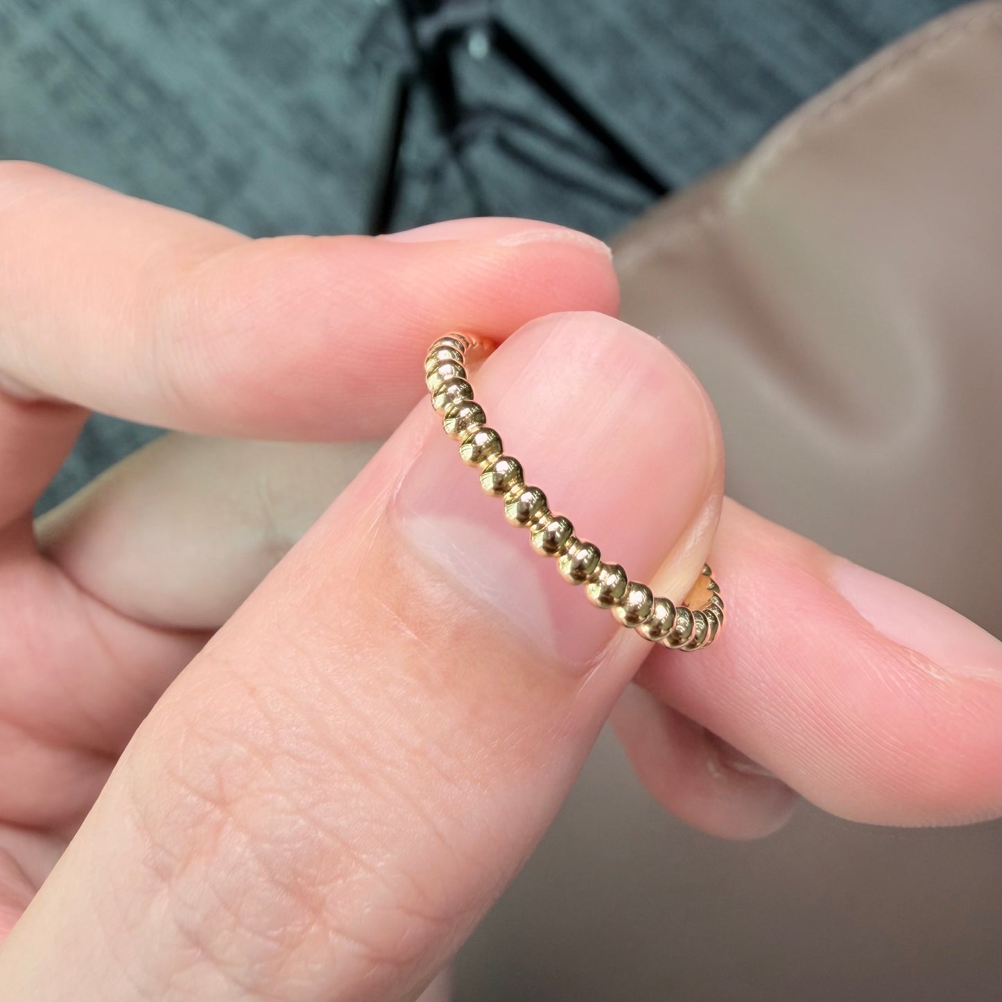 18K Yellow Gold Beaded Ring, Total Weight 1.79g