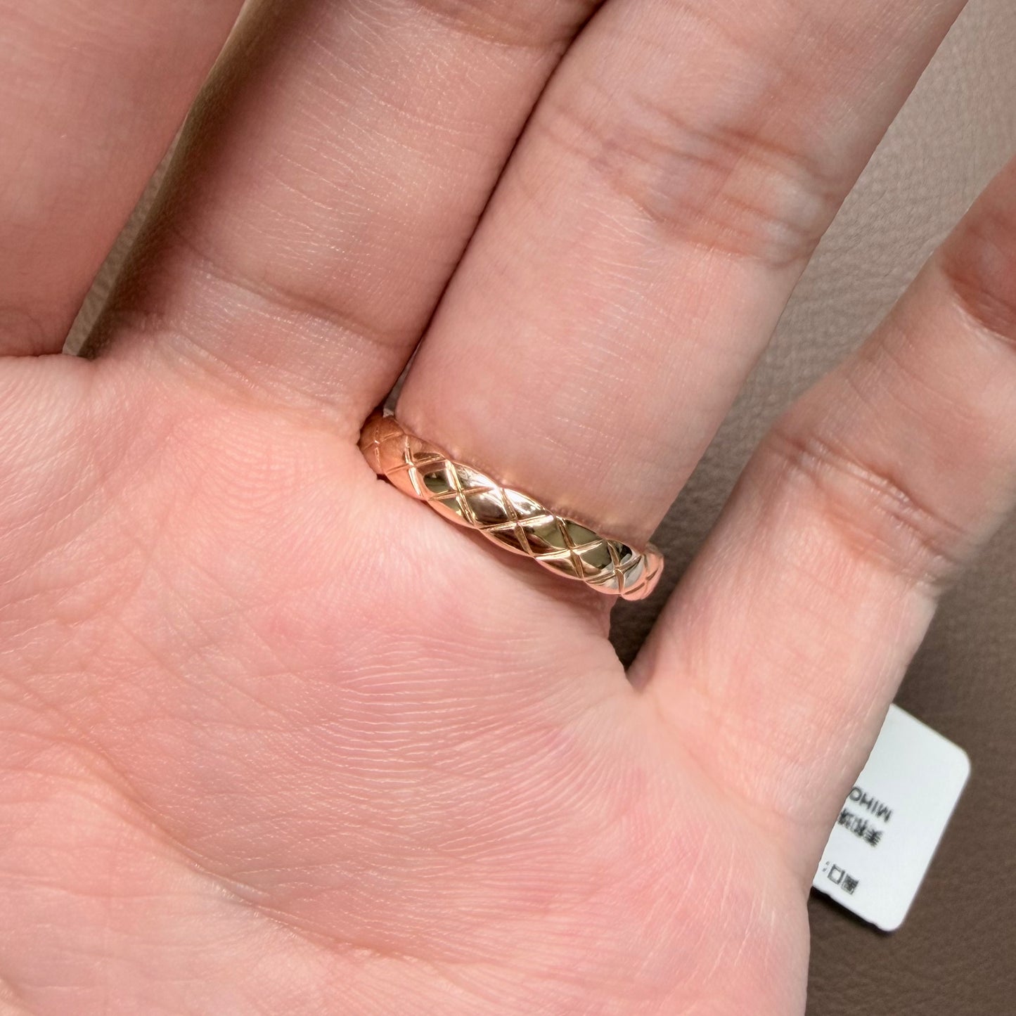 18K Rose Gold Rhombus Pattern Ring, Total Weight 4.00g