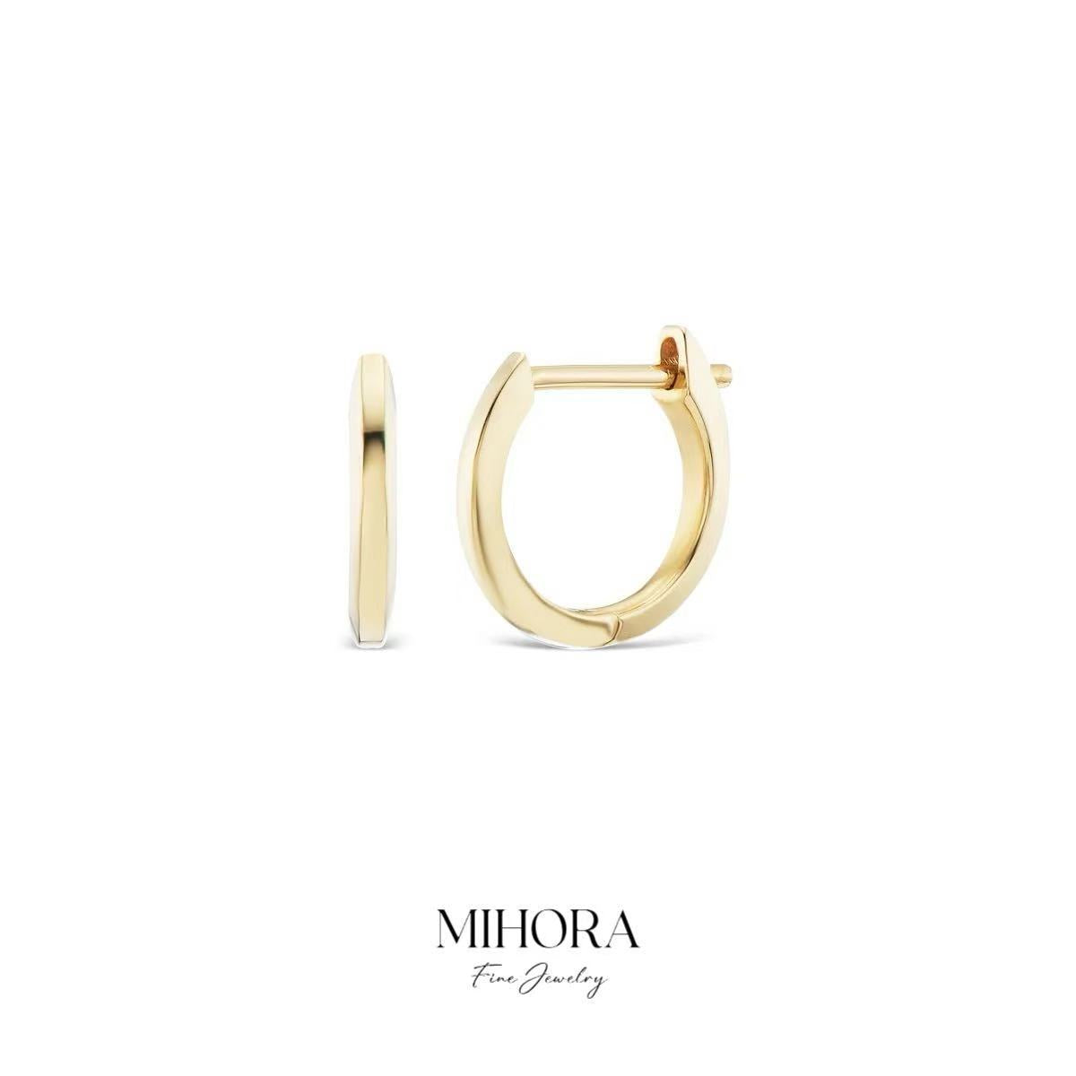 18K Yellow Gold Plain Hoop Earrings | 1.93g