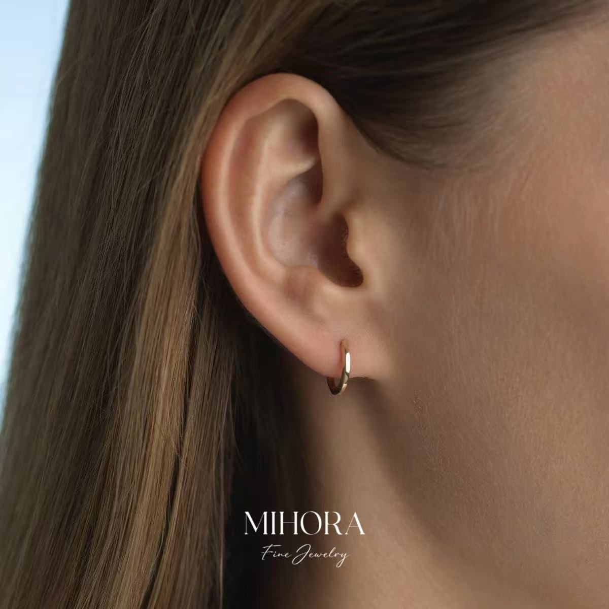 18K Yellow Gold Plain Hoop Earrings | 1.93g