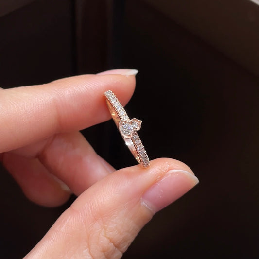 18K Rose Gold Gourd Diamond Ring