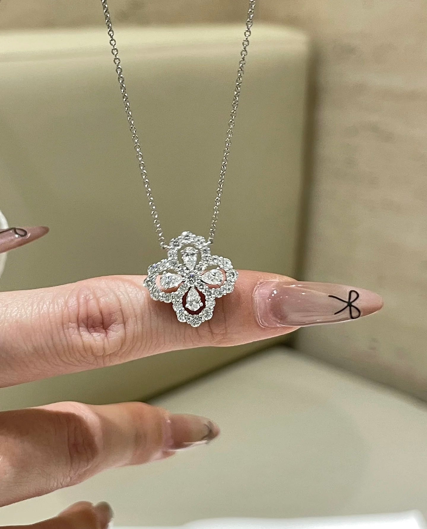 18K Gold Loop Design Lab-Grown Diamond Pendant