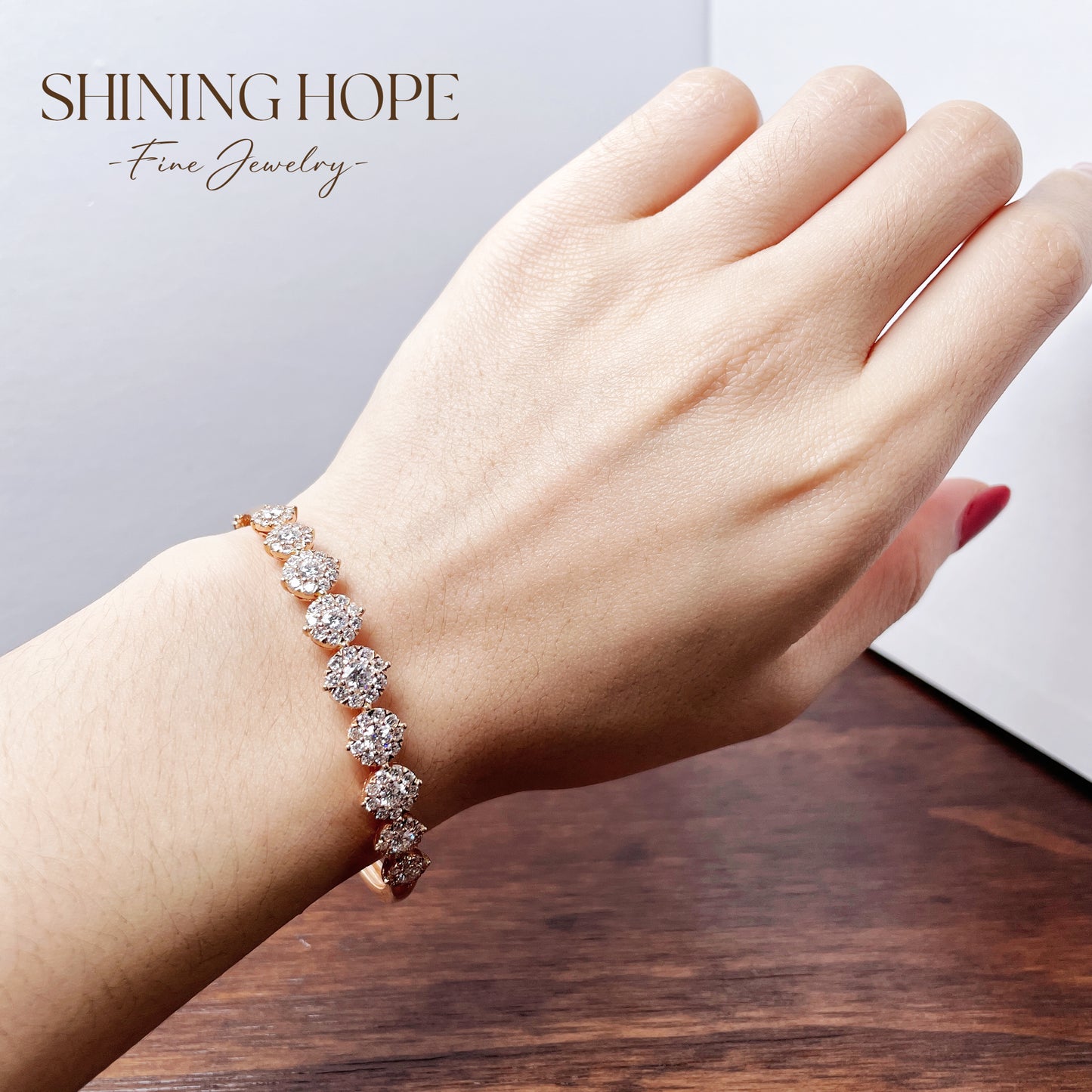Flower Design Diamond Bracelet