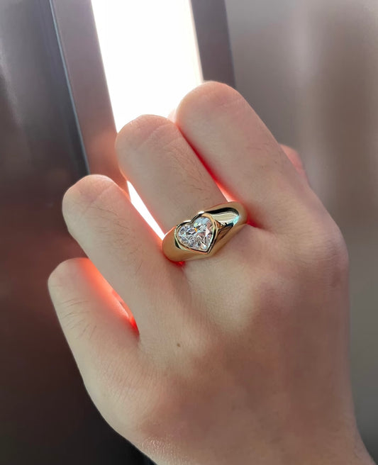 18k Gold 1.5ct Heart Shape Lab-Grown Diamond Ring