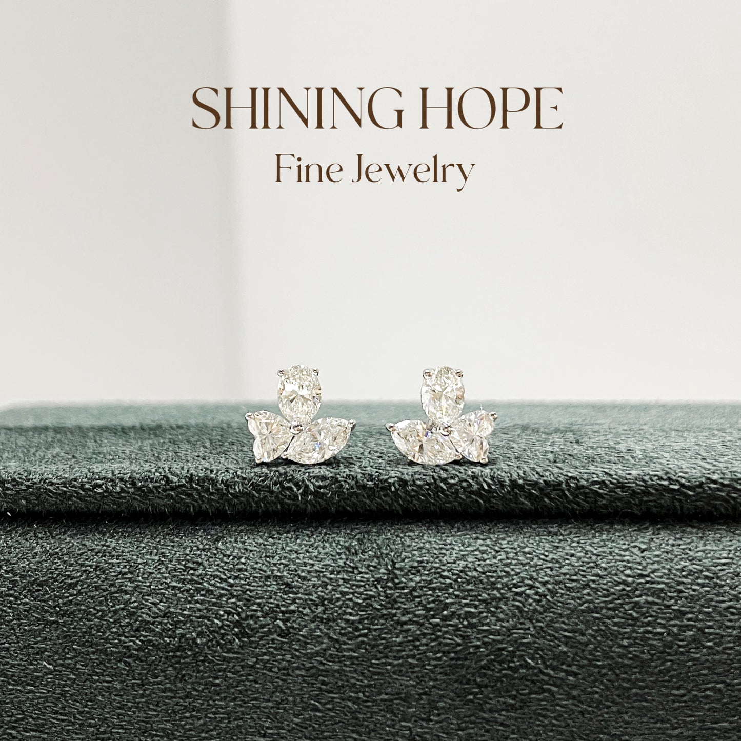 Heart-Oval-Eye Dance Diamond Earrings