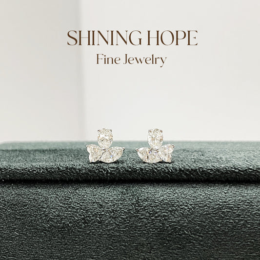 Heart-Oval-Eye Dance Diamond Earrings