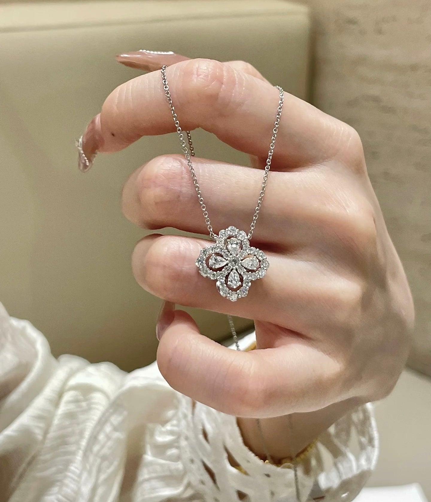 18K Gold Loop Design Lab-Grown Diamond Pendant