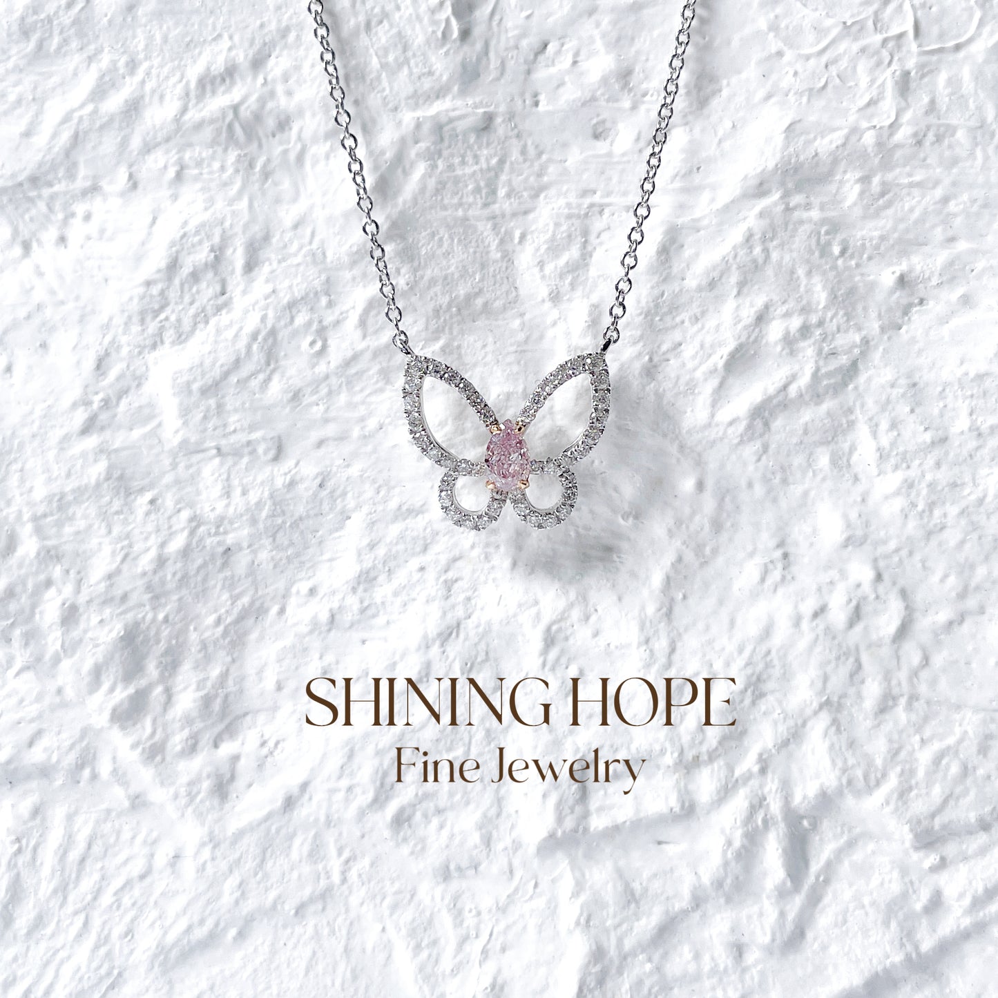 Butterfly Pink Diamond Pendant