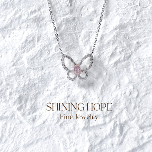 Butterfly Pink Diamond Pendant