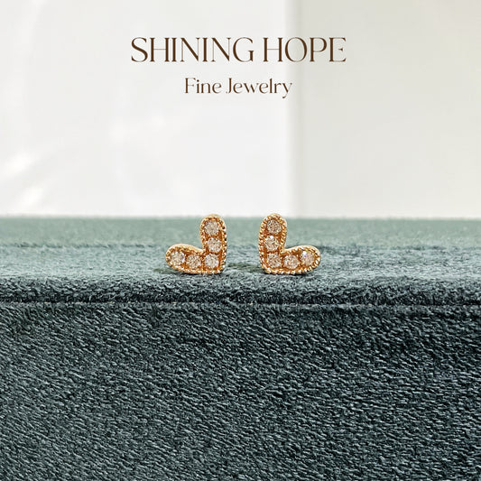 Heart Shape design - Diamond Earrings